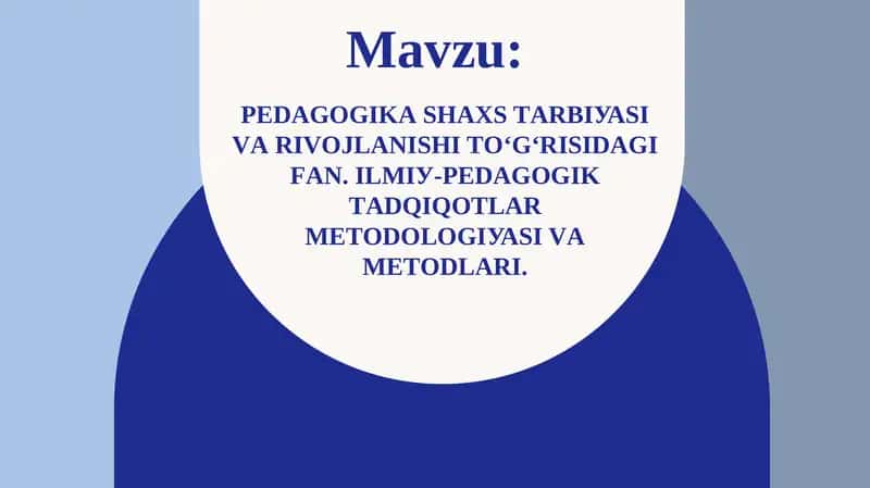 Pеdаgоgikа shахs tаrbiуаsi