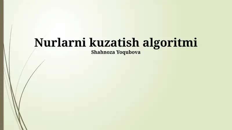 Yorug'likni Kuzatish Algoritmi