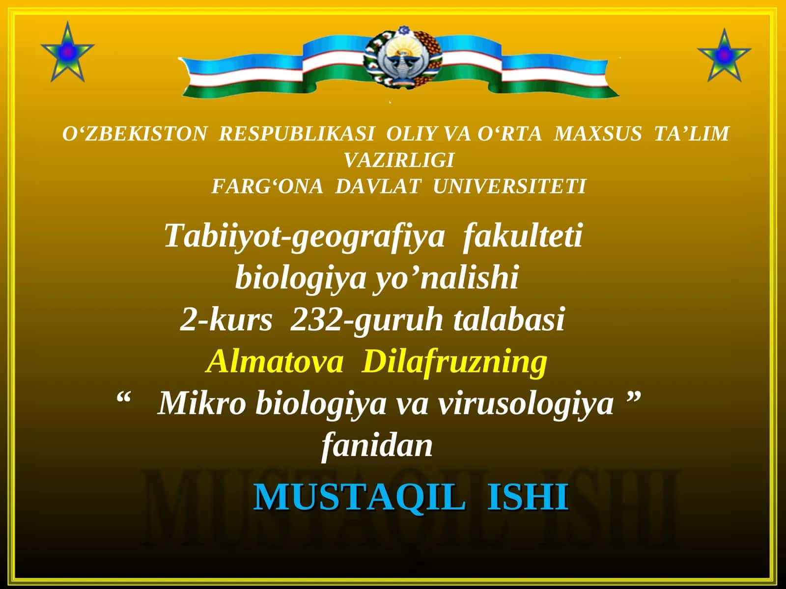 Mikro biologiya va virusologiya