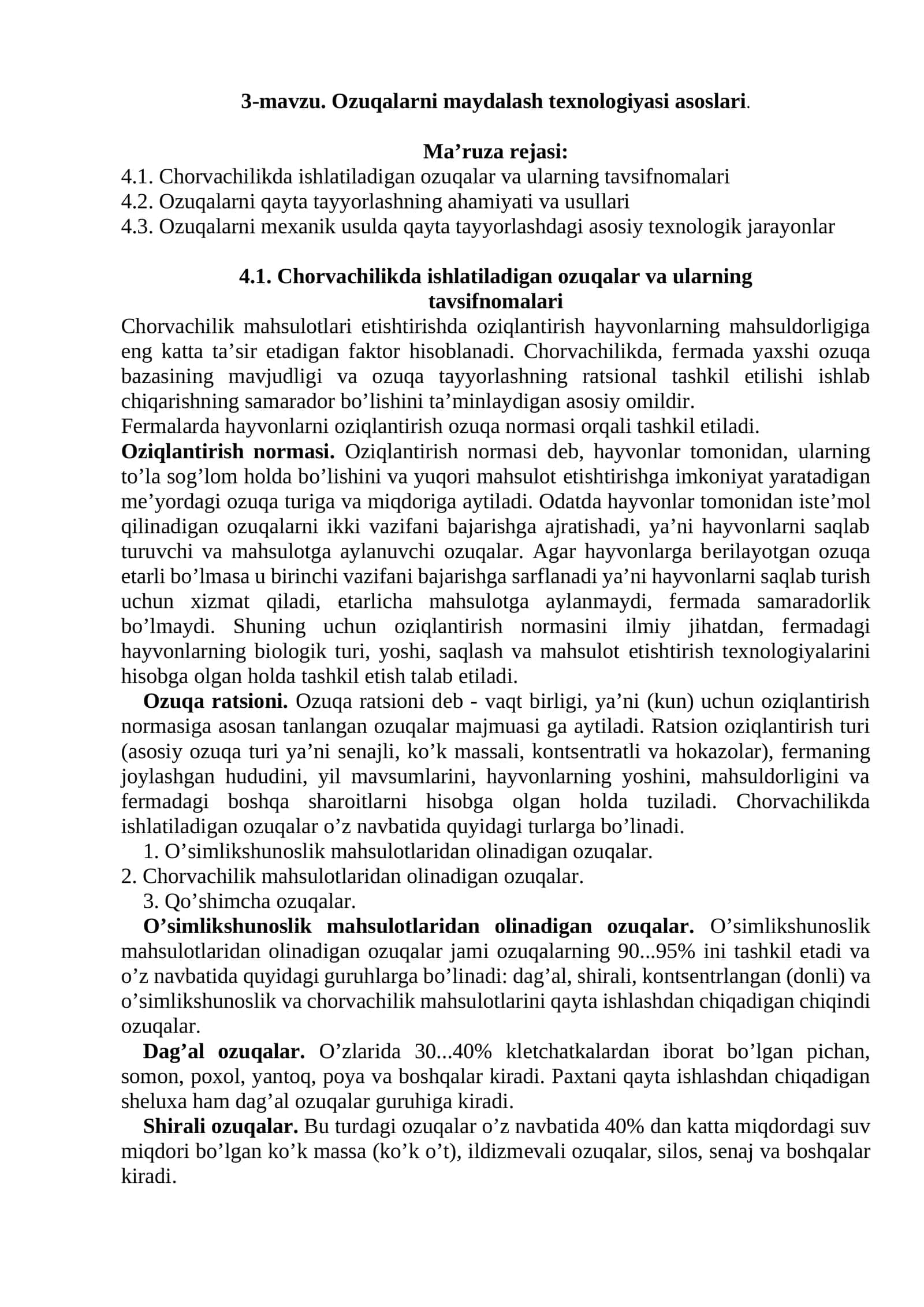 Ozuqalarni maydalash texnologiyasi asoslari