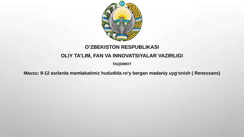 O‘zbekiston Respublikasi Tаʼlim, Fan va Innovatsiyalar Vаzirligi Taqdimot
