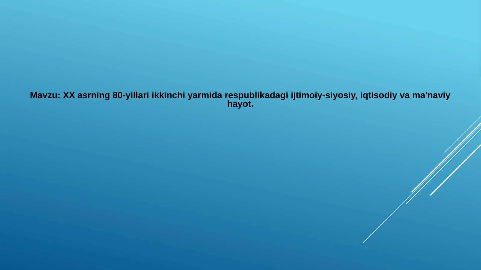 XX asrning 80-yillari ikkinchi yarmida respublikadagi ijtimoiy-siyosiy, iqtisodiy va ma'naviy hayot