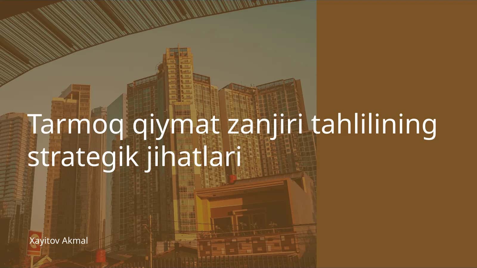 Tarmoq qiymat zanjiri tahlilining strategik jihatlari