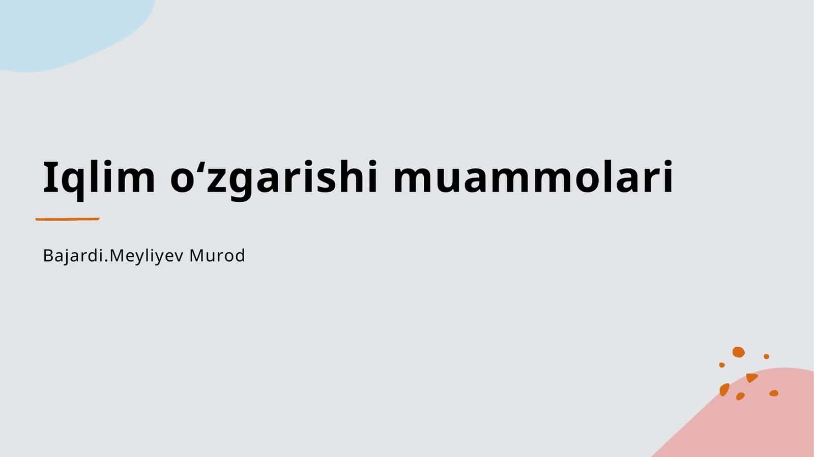 Iqlim oʻzgarishi muammolari