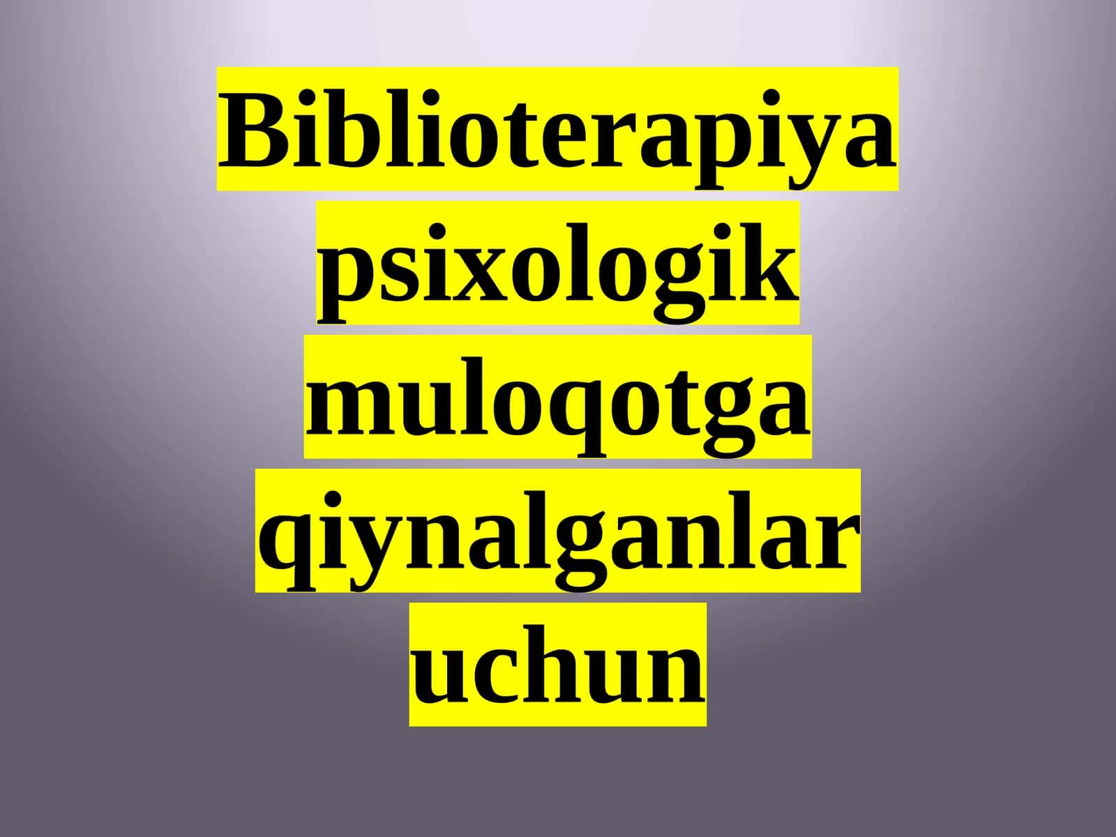 Biblioterapiya