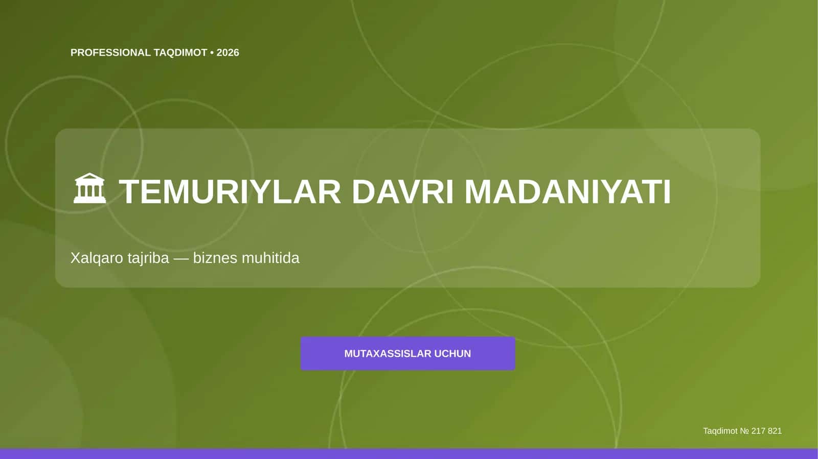 TEMURIYLAR DAVRI MADANIYATI