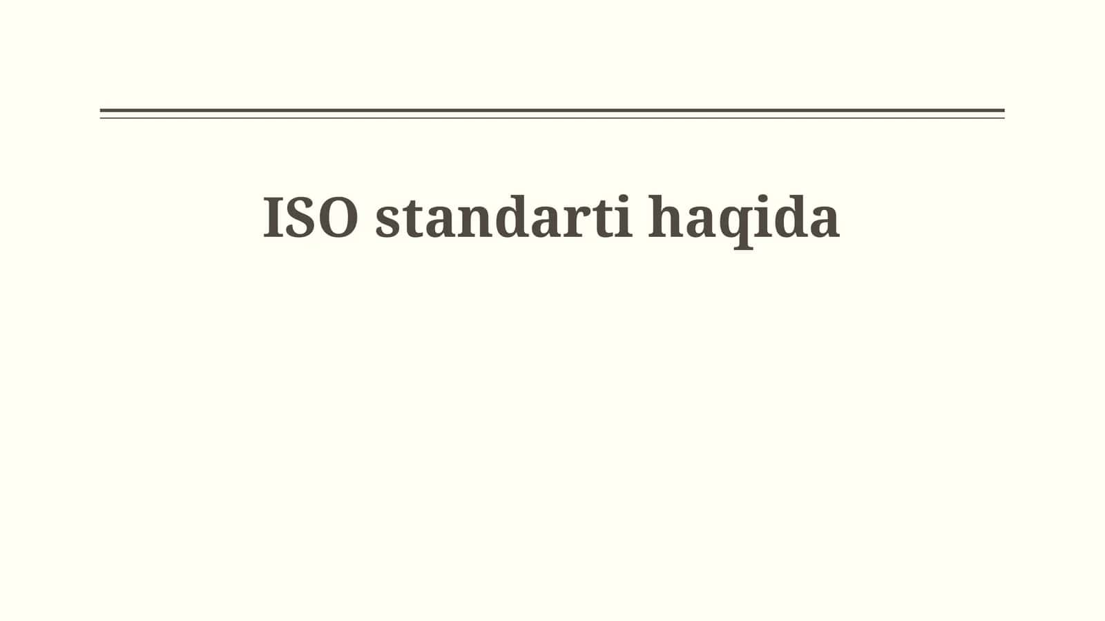 ISO standartlariga muvofiqlik va sertifikatlash