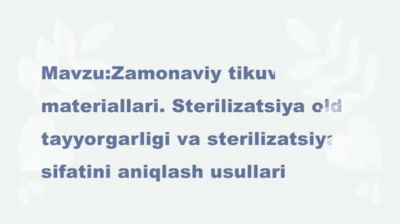 Zamonaviy tikuv materiallari