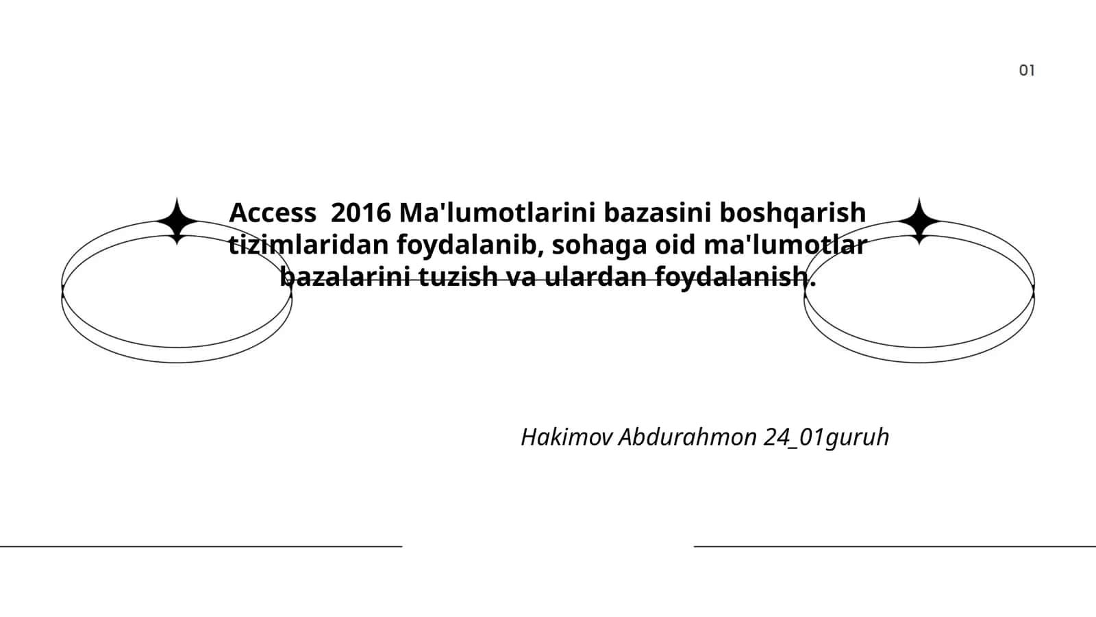 Access 2016 Ma'lumotlarini bazasini boshqarish tizimlaridan foydalanish