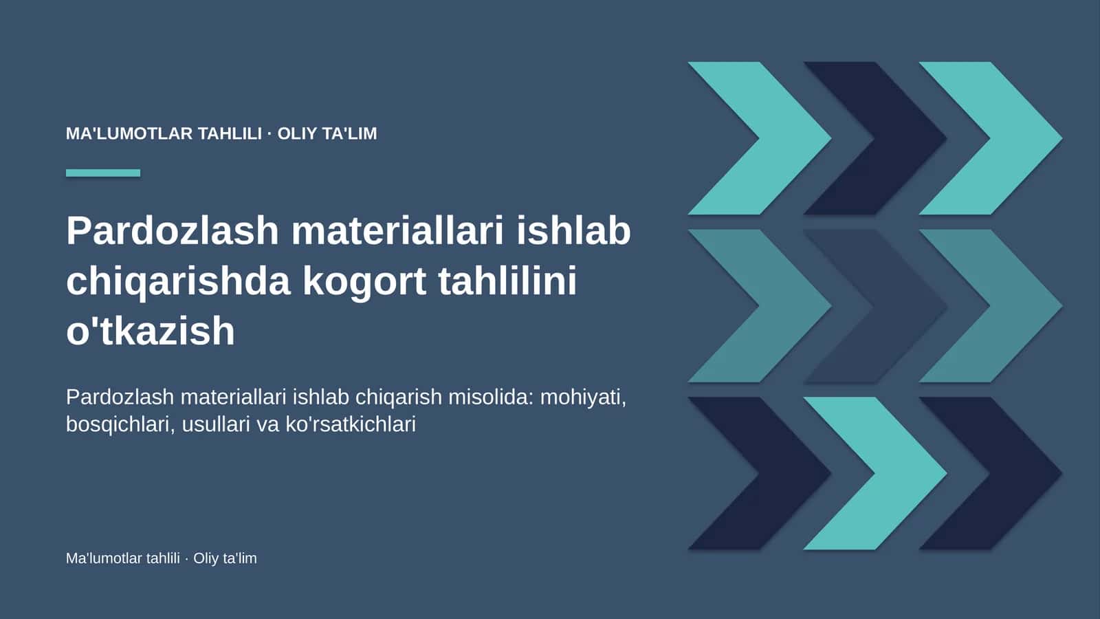 pardozlash materiallari ishlab chiqarishda kogort tahlilini o'tkazish 6749