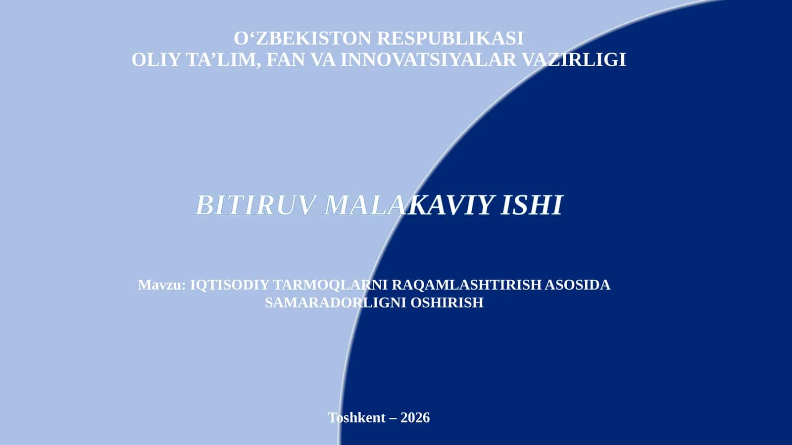 IQTISODIY TARMOQLARNI RAQAMLASHTIRISH ASOSIDA
