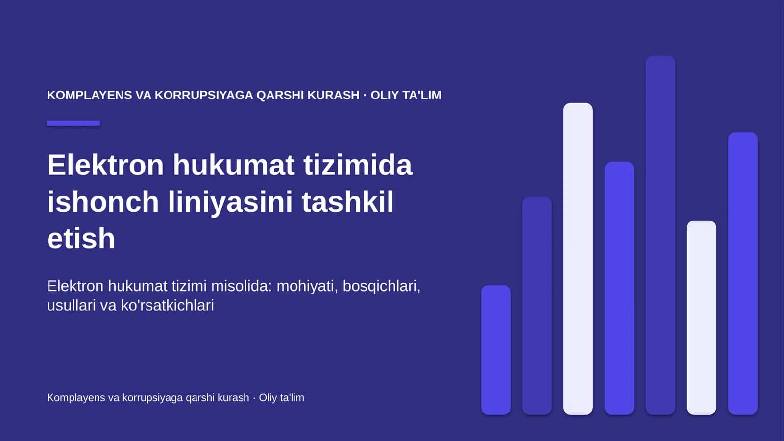 Elektron hukumat tizimida ishonch liniyasini tashkil etish