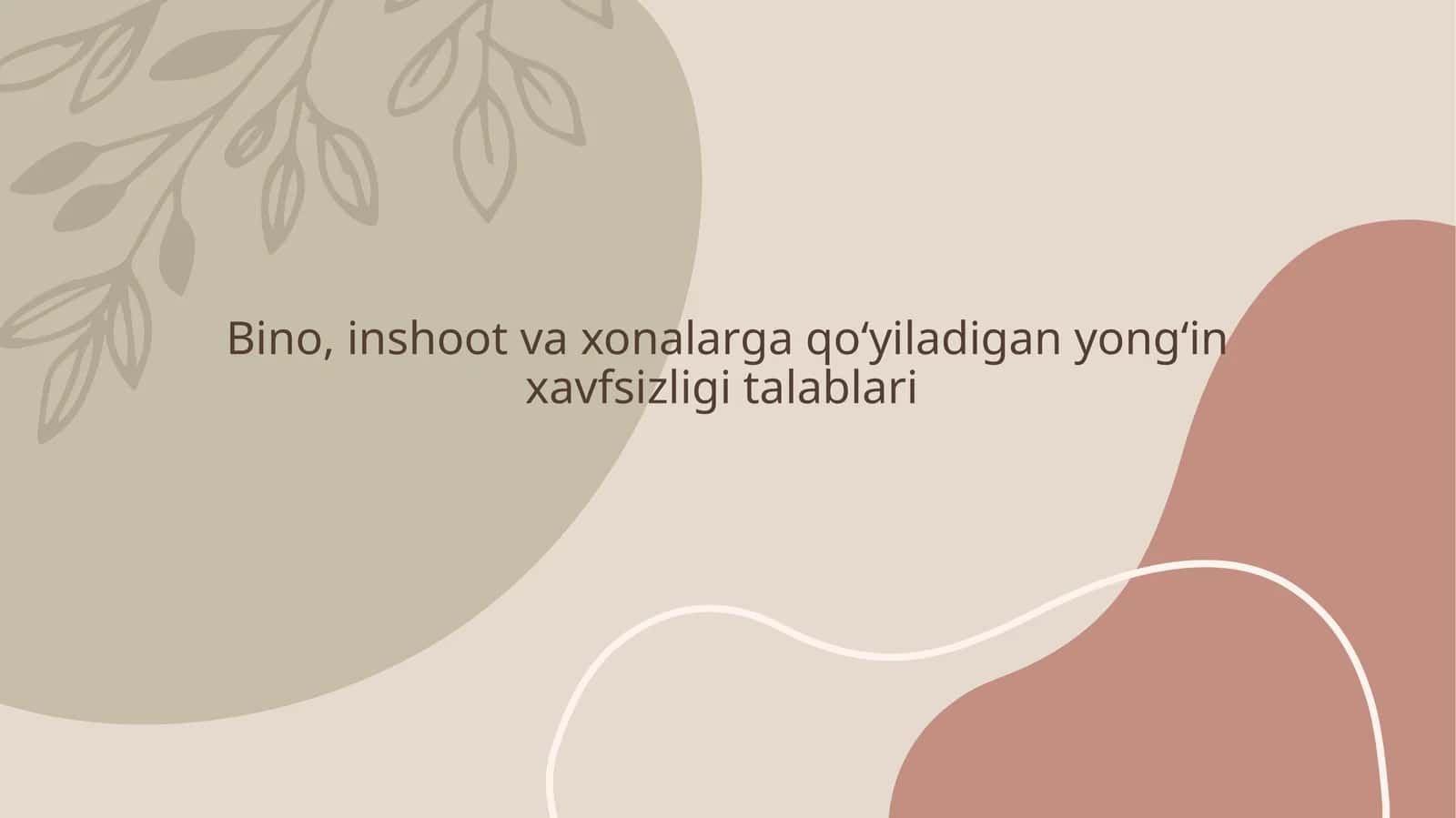 Bino yong‘in xavfsizligi reja