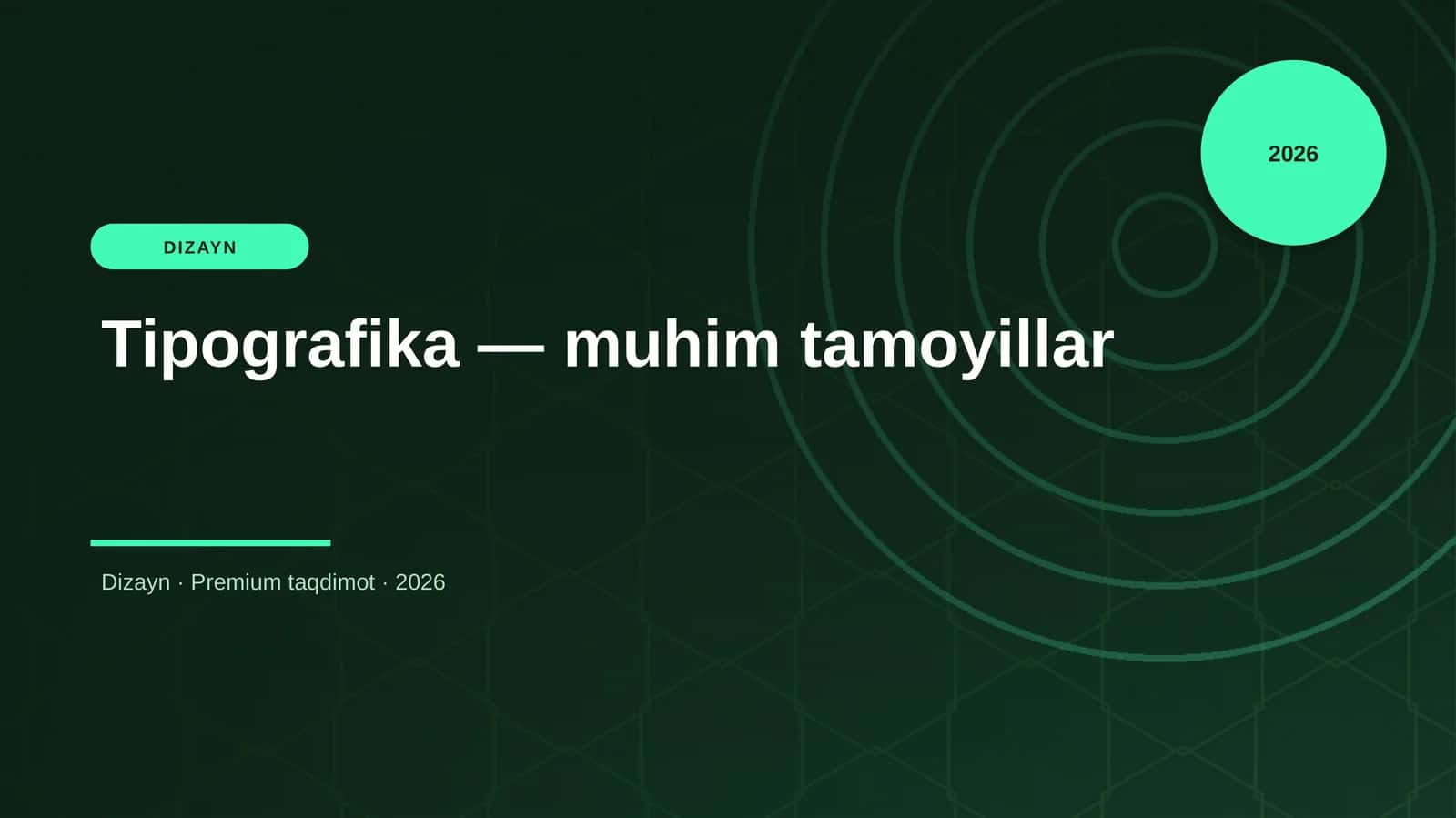 Tipografika — muhim tamoyillar