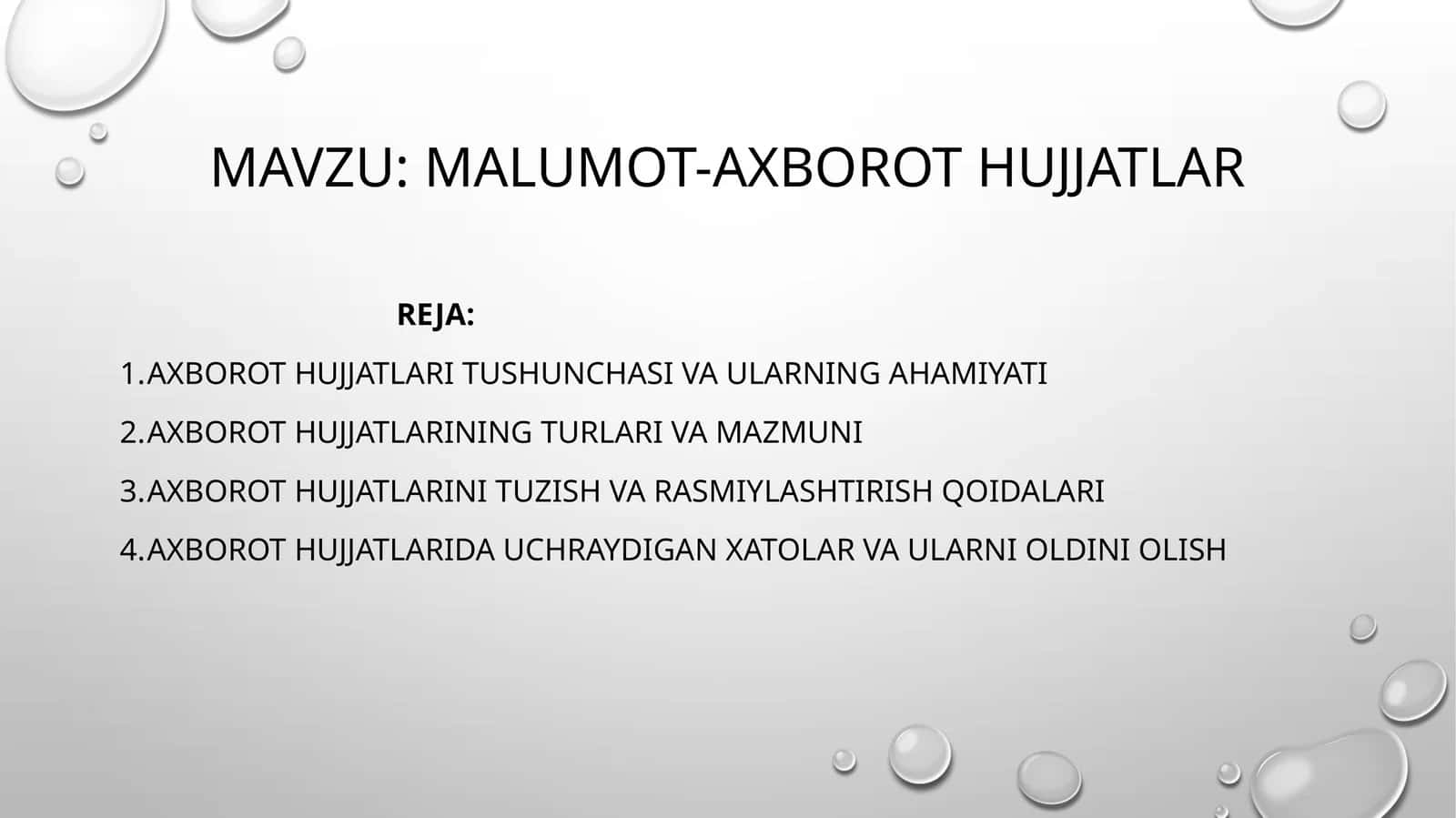 mAlumot-axborothujjatlar
