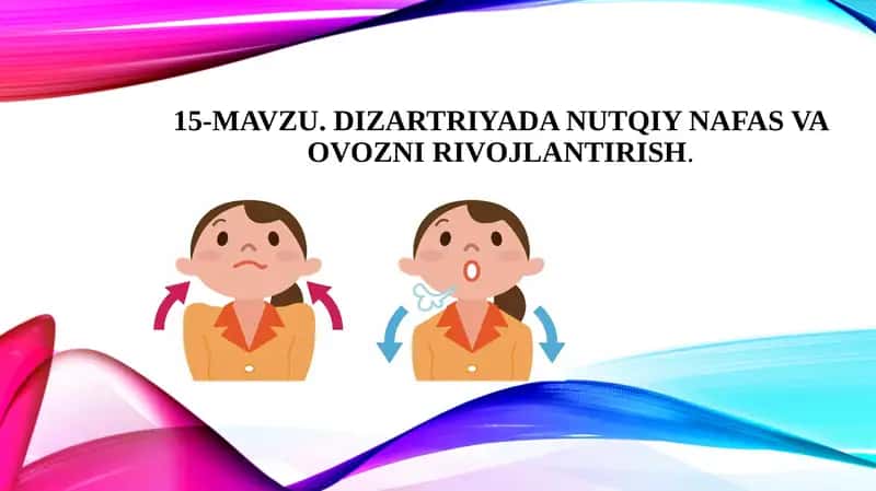 15-mavzu. Dizartriyada nutqiy nafas va ovozni rivojlantirish