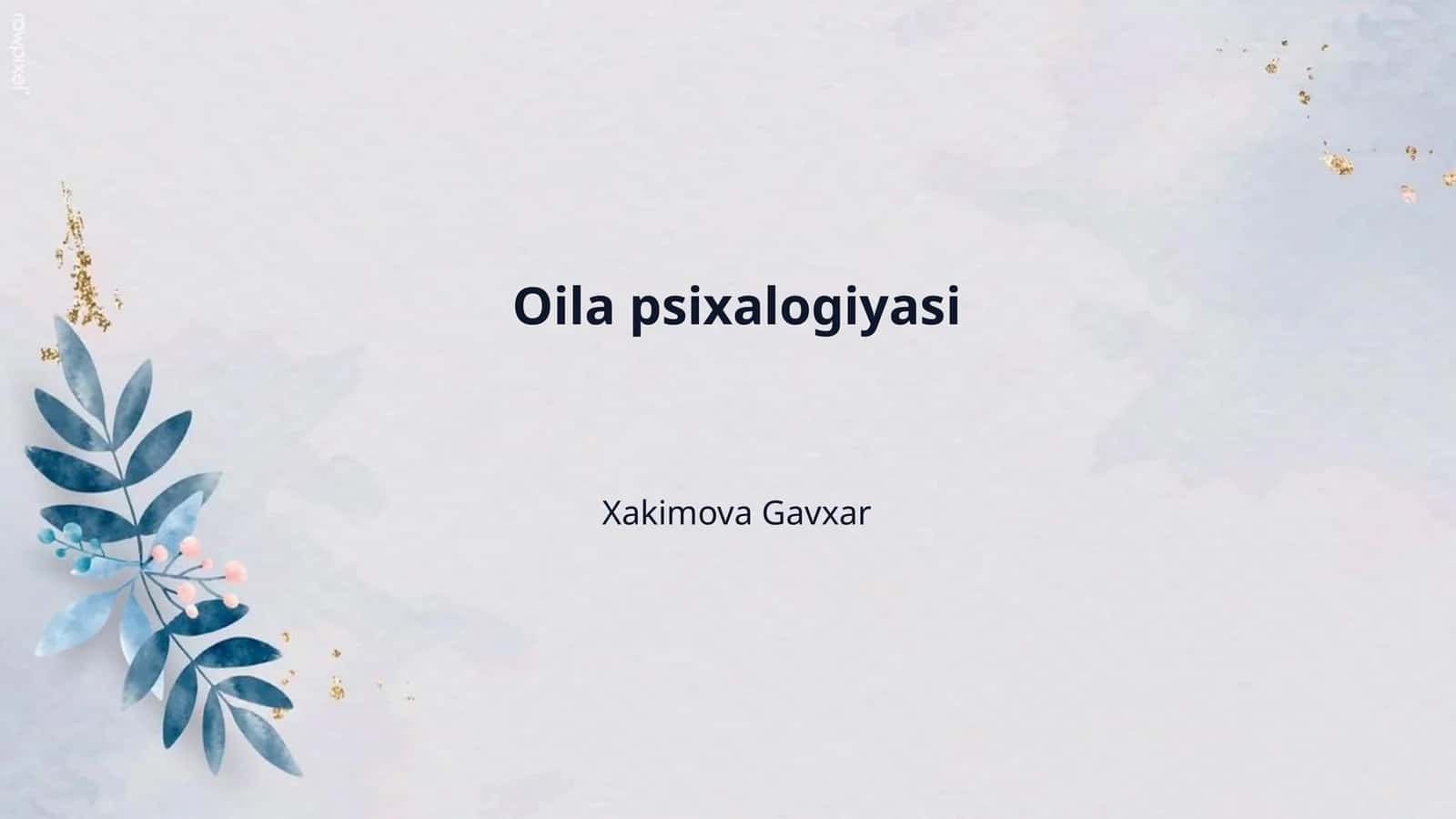 Oila psixalogiyasi