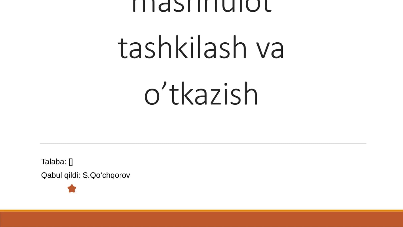 Nosozliklar mavzusibo’yicha mashhulot