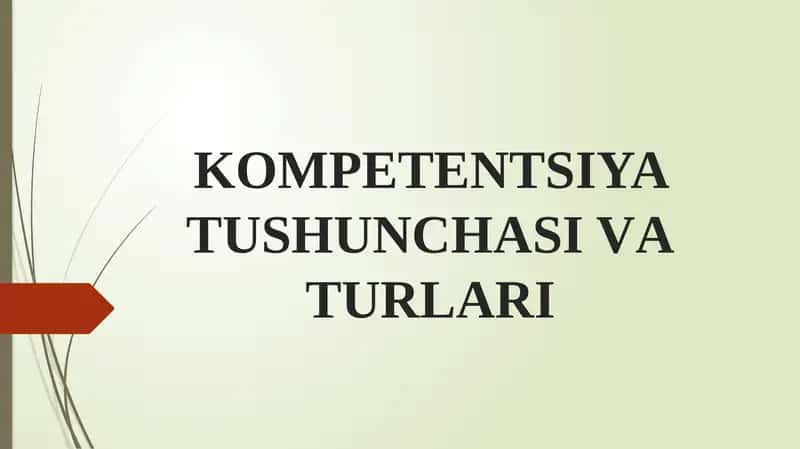 KOMPETENTSIYA TUSHUNCHАSI VАTURLАRI