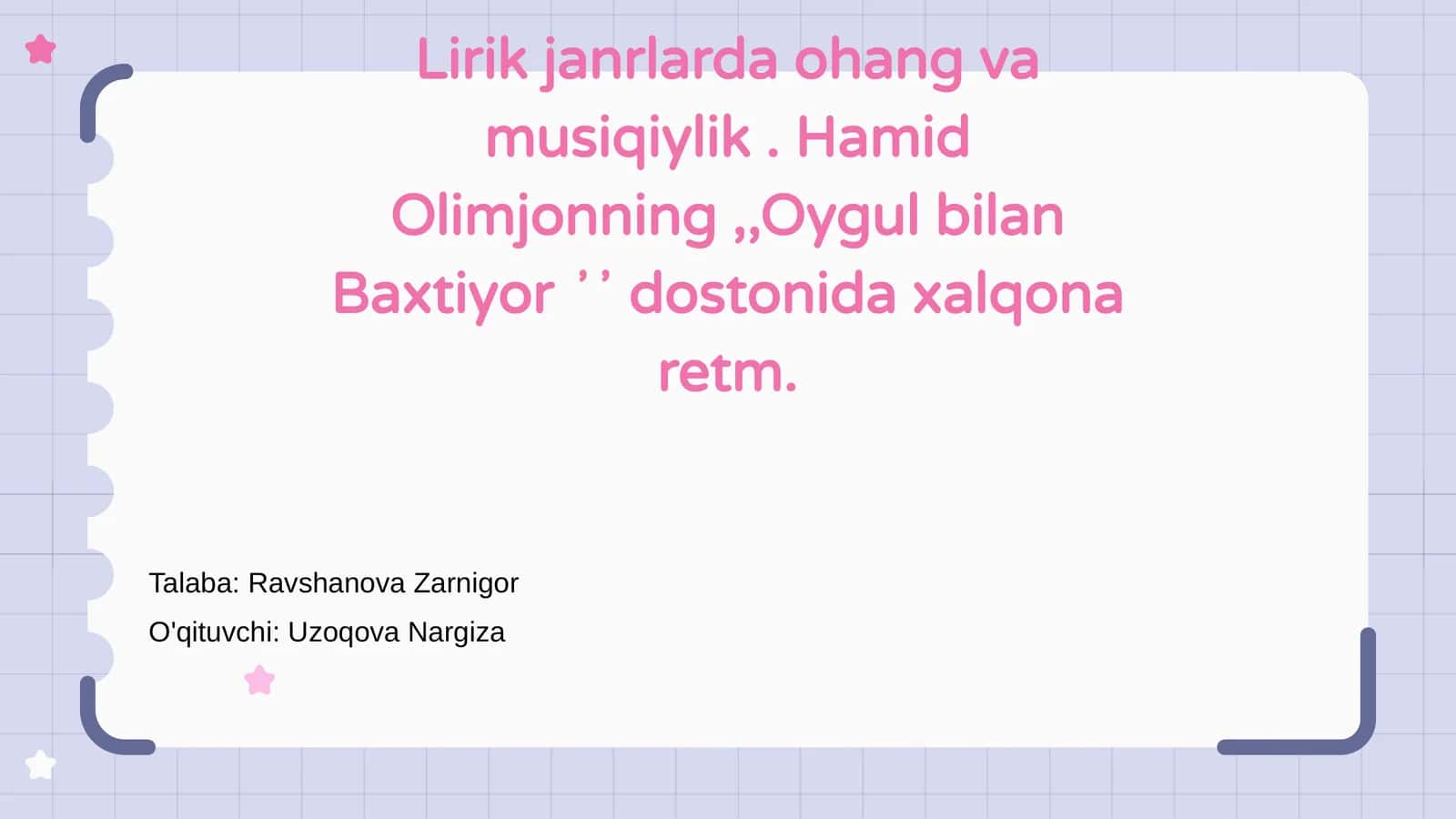 Oygul bilan Baxtiyor
