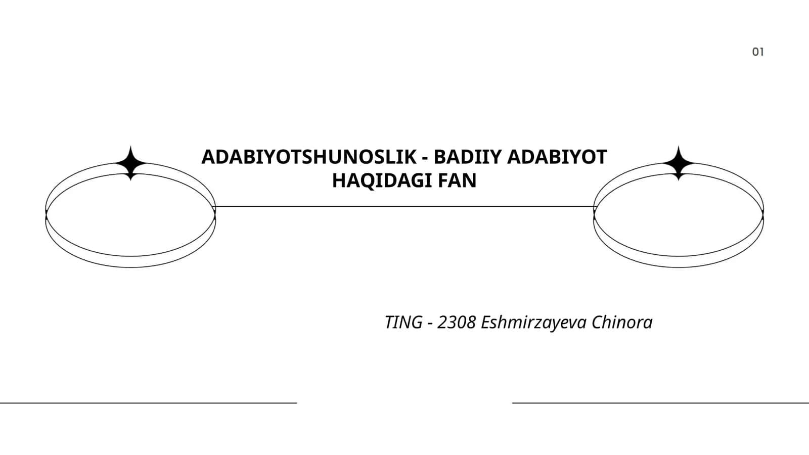 ADABIYOTSHUNOSLIK - BADIIY ADABIYOT HAQIDAGI FAN TING - 2308 Eshmirzayeva Chinora