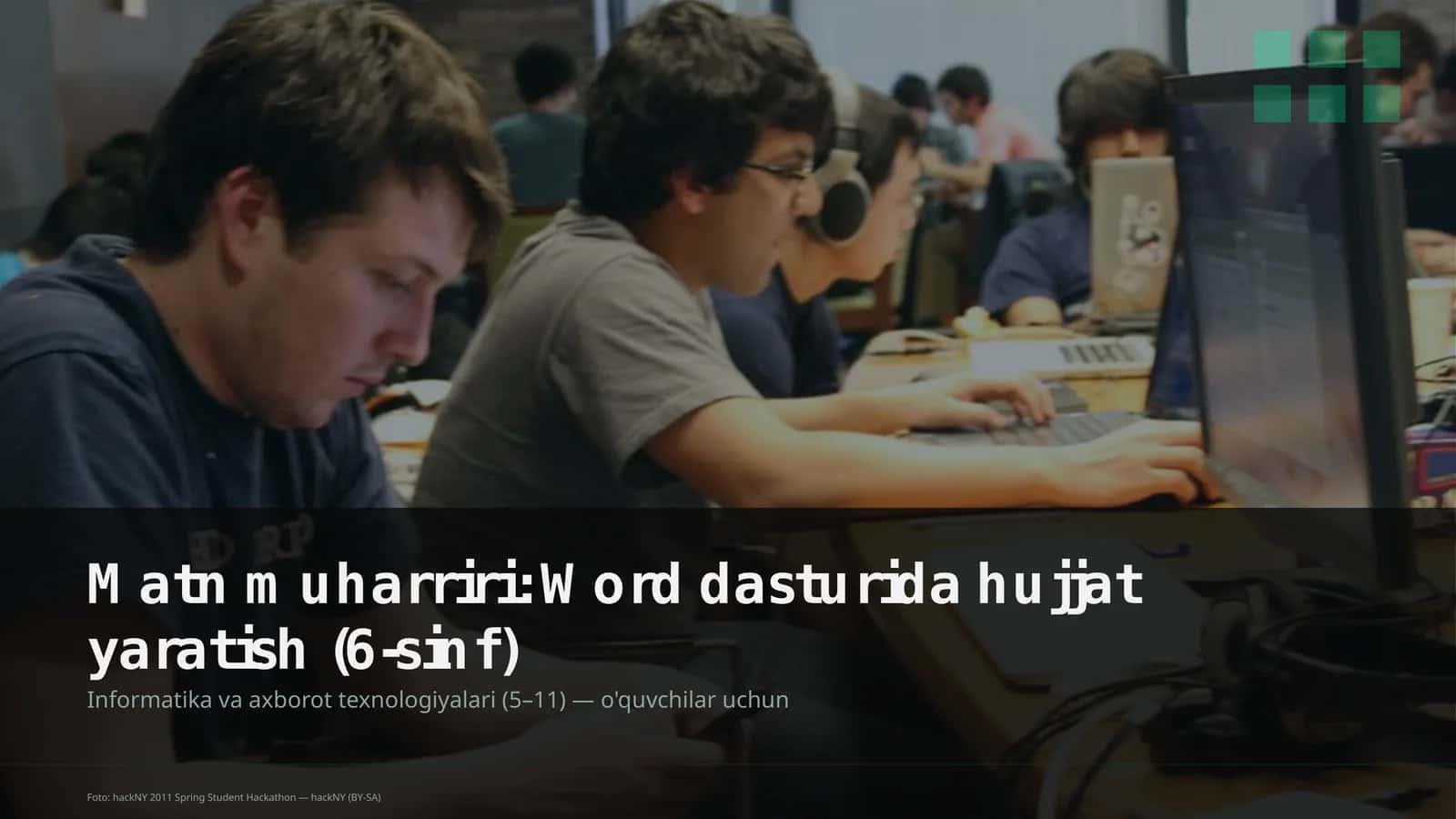 Word dasturida hujjat yaratish (6-sinf)