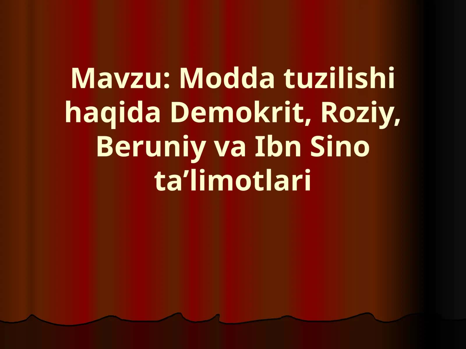 Modda tuzilishi haqida Demokrit, Roziy, Beruniy va Ibn Sino ta’limotlari