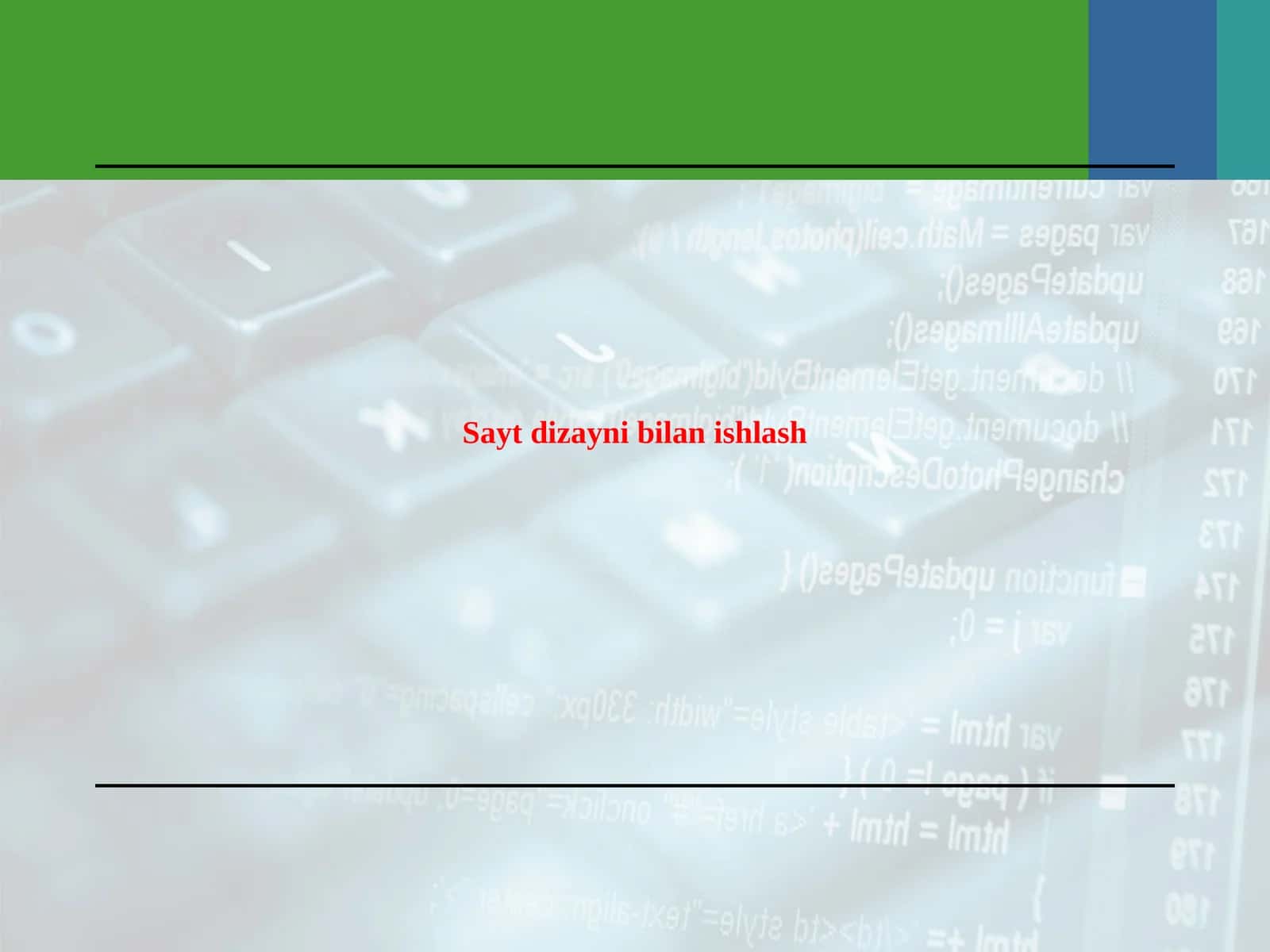 Sayt dizayni bilan ishlash