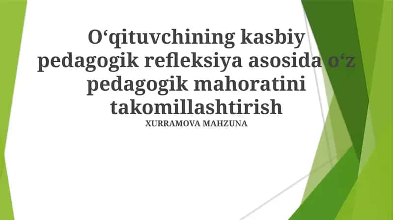 Pedagogik mahoratini takomillashtirish