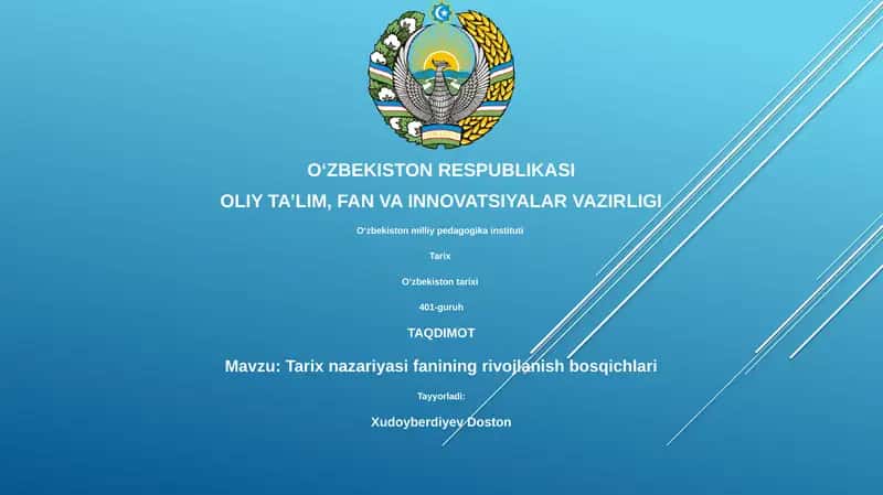 Tarix nazariyasi fanining rivojlanish bosqichlari