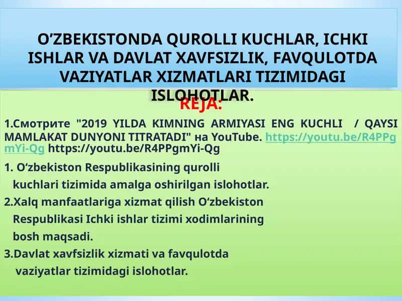 O‘zbekiston Respublikasining qurolli kuchlari