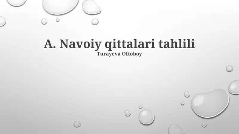 Navoiy qittalari tahlili
