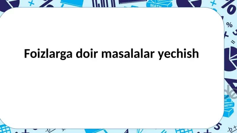 Foizlar gadoirmasalari