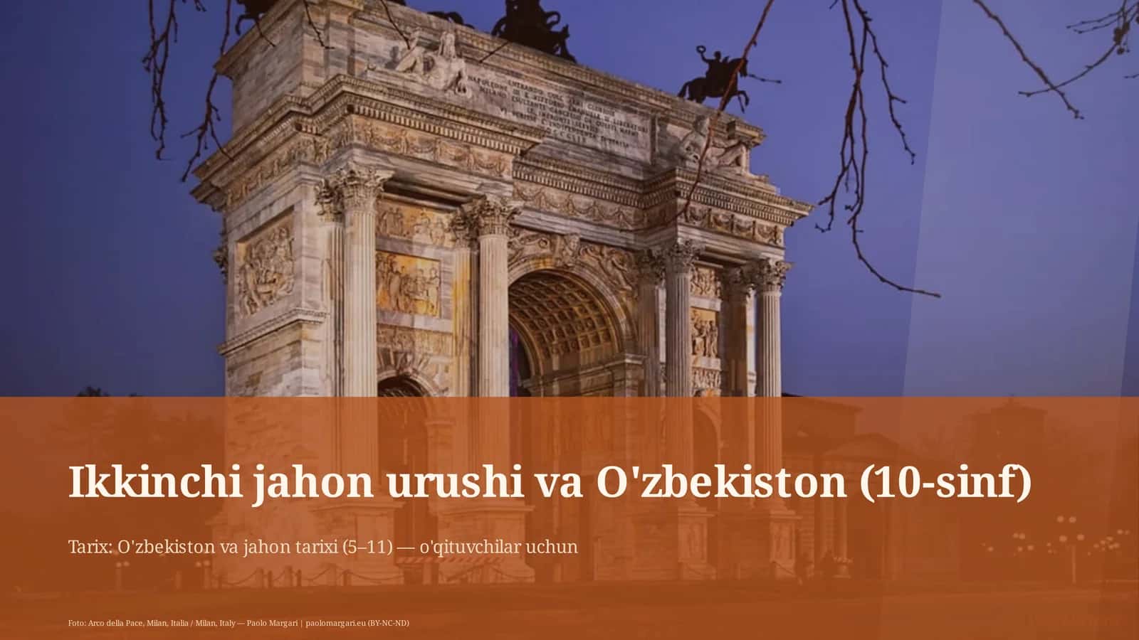 Ikkinchi jahon urushi va O'zbekiston (10-sinf)