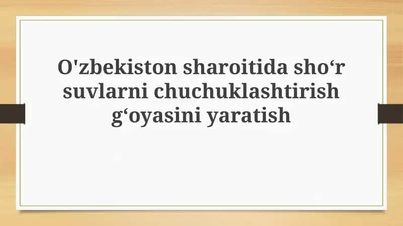 Sho'r suvni chuchuklashtirish