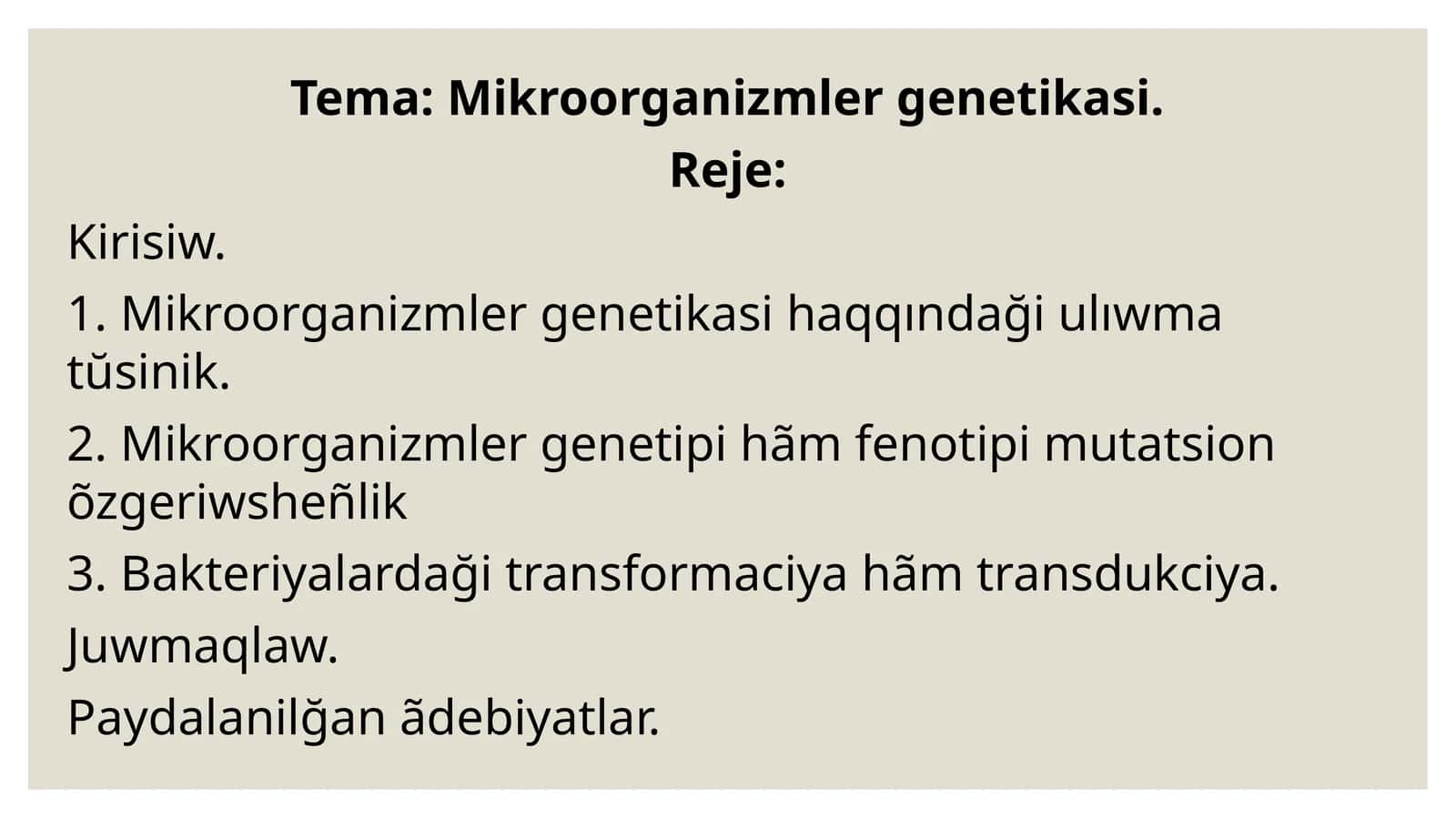 Mikroorganizmler genetikasi