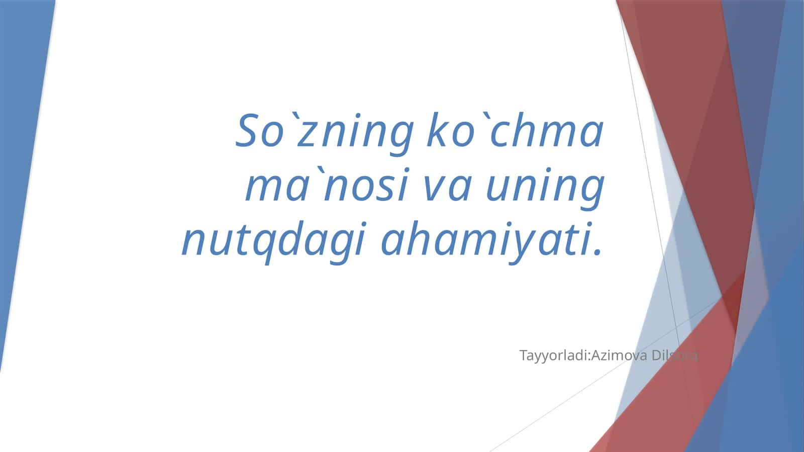 So‘zning ko‘chmama’nosi