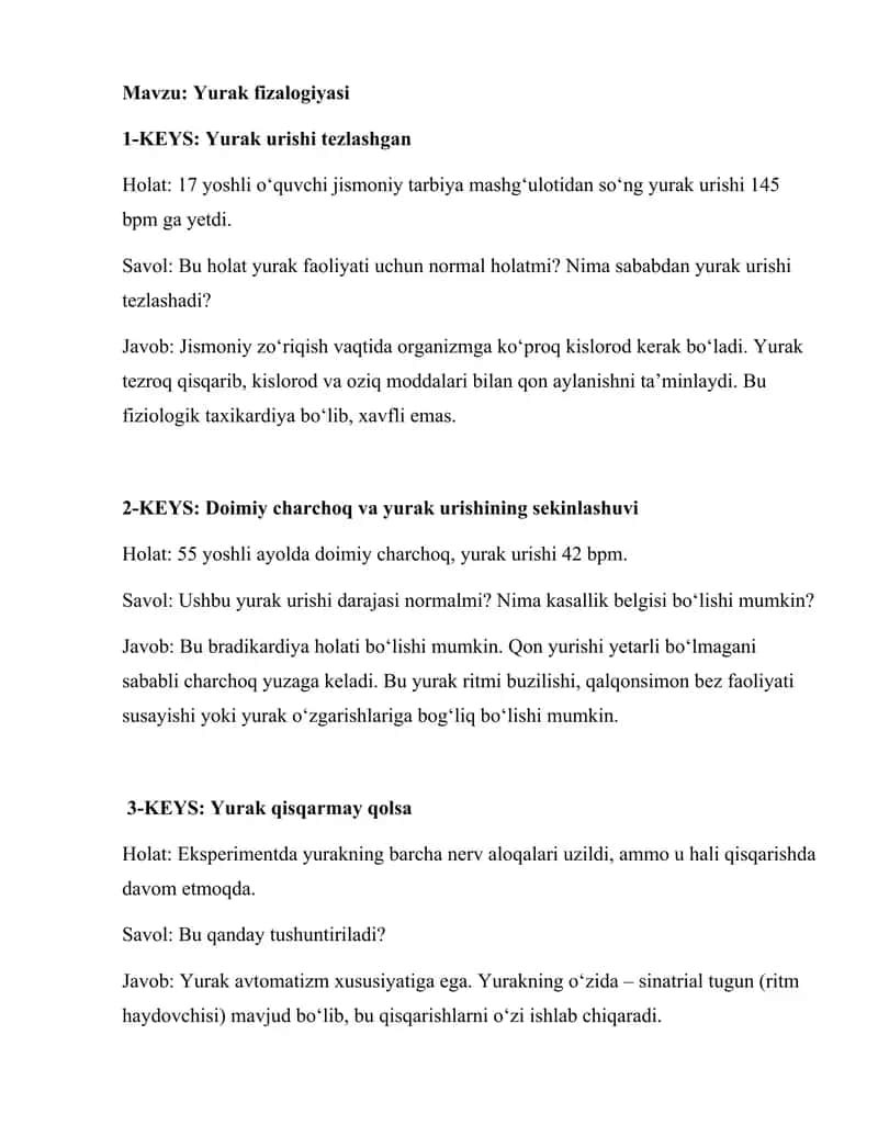 Yurak fizalogiyasi