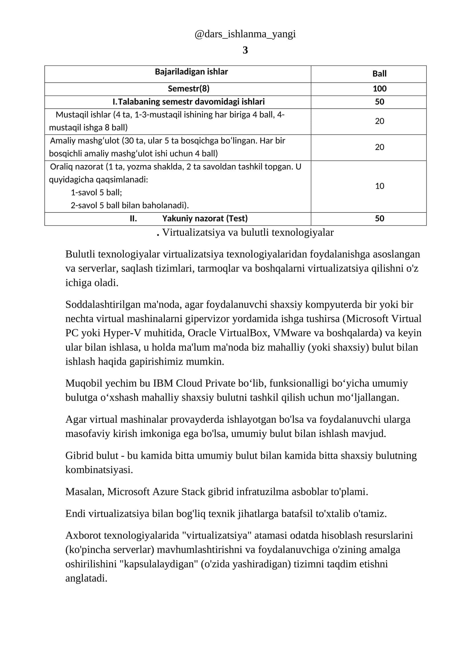 Bulutli texnologiyalar va virtualizatsiya