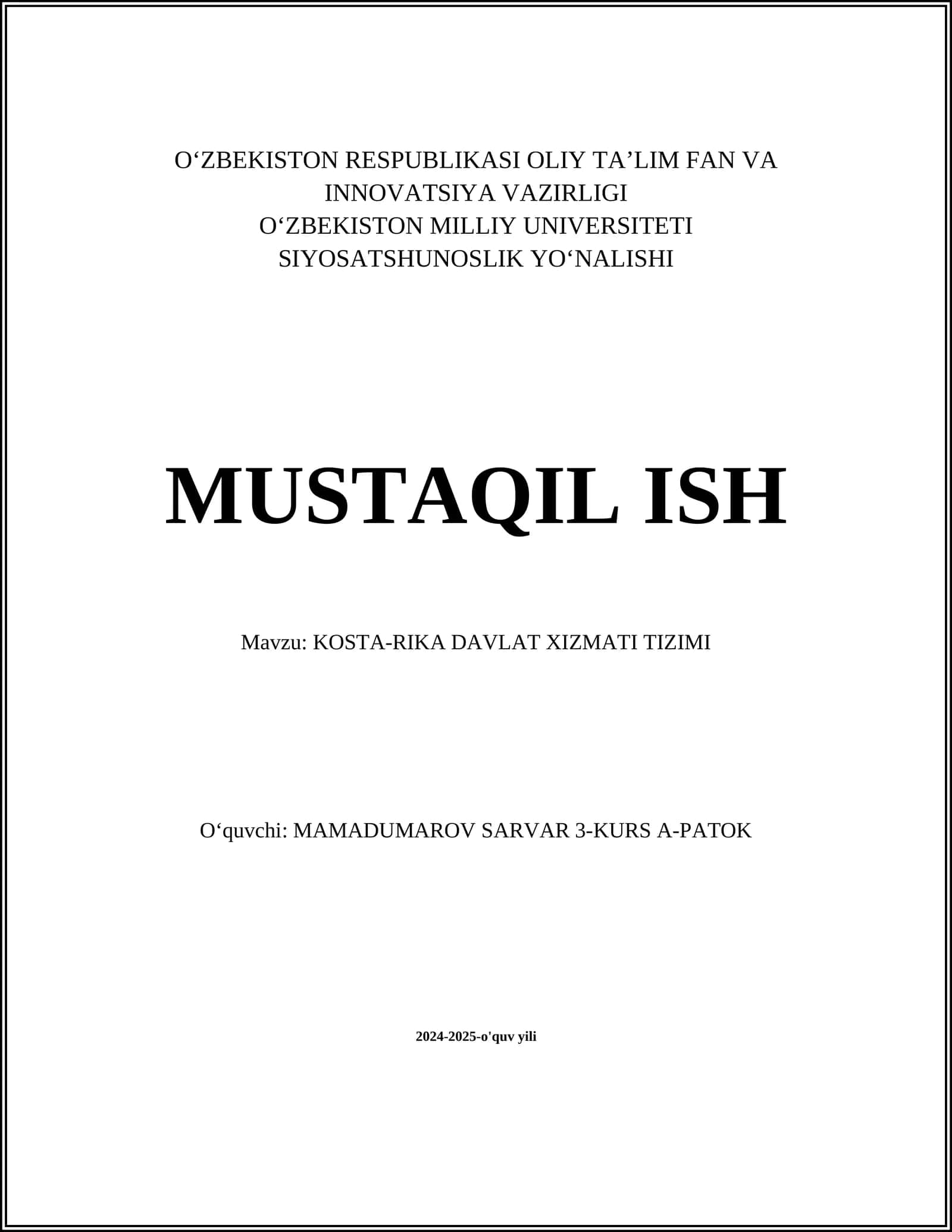 KOSTA-RIKA DAVLAT XIZMATI TIZIMI