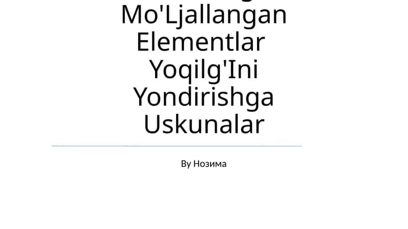 Pechlarning Asosiy Elementlari Sovutishga Mo'Ljallangan Elementlar Yoqilg'Ini Yondirishga Uskunalar