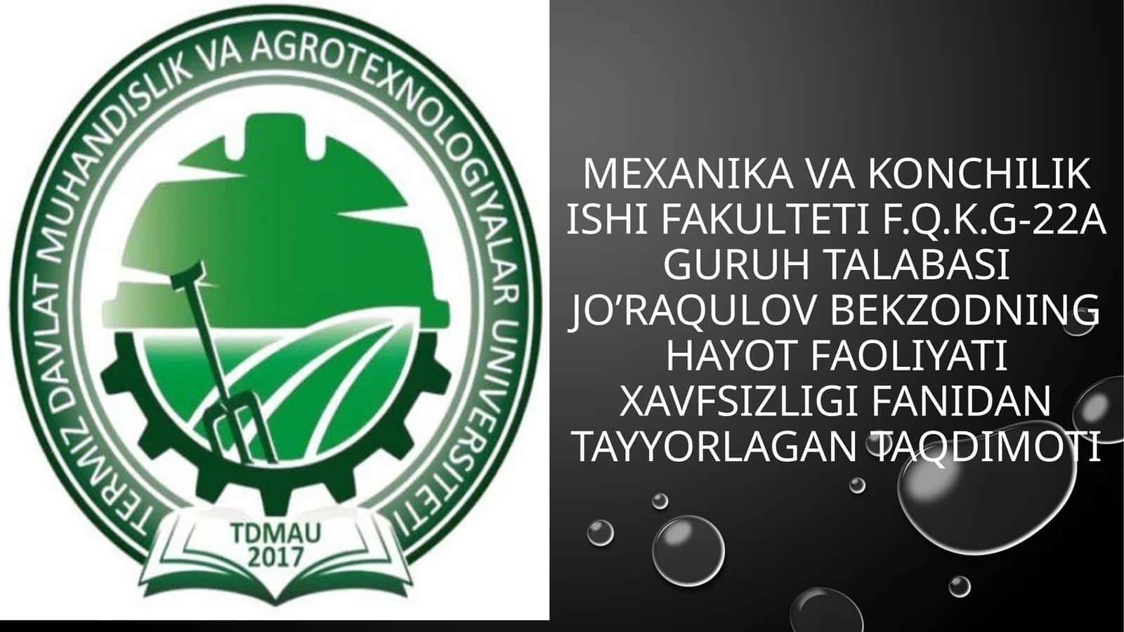 MARKAZIY OSIYODA BO’LISHI MUMKIN BO’LGAN TABIIY XAVFLAR
