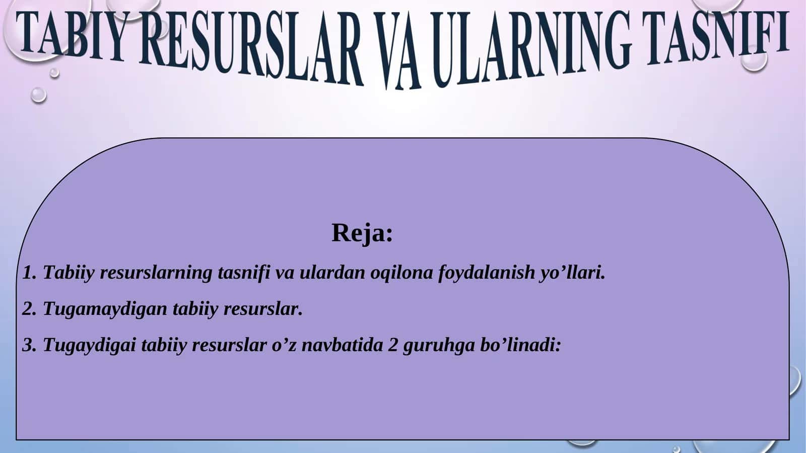 Tabiiy resurslar
