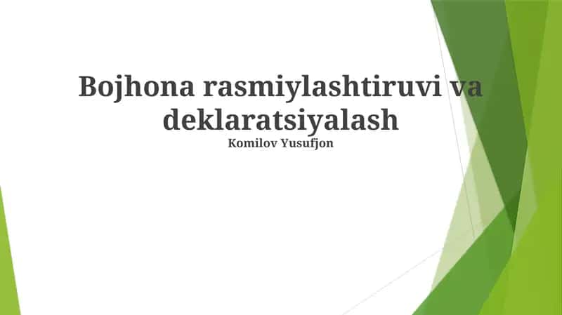Bojhona rasmiylashtiruvi va deklaratsiyalash