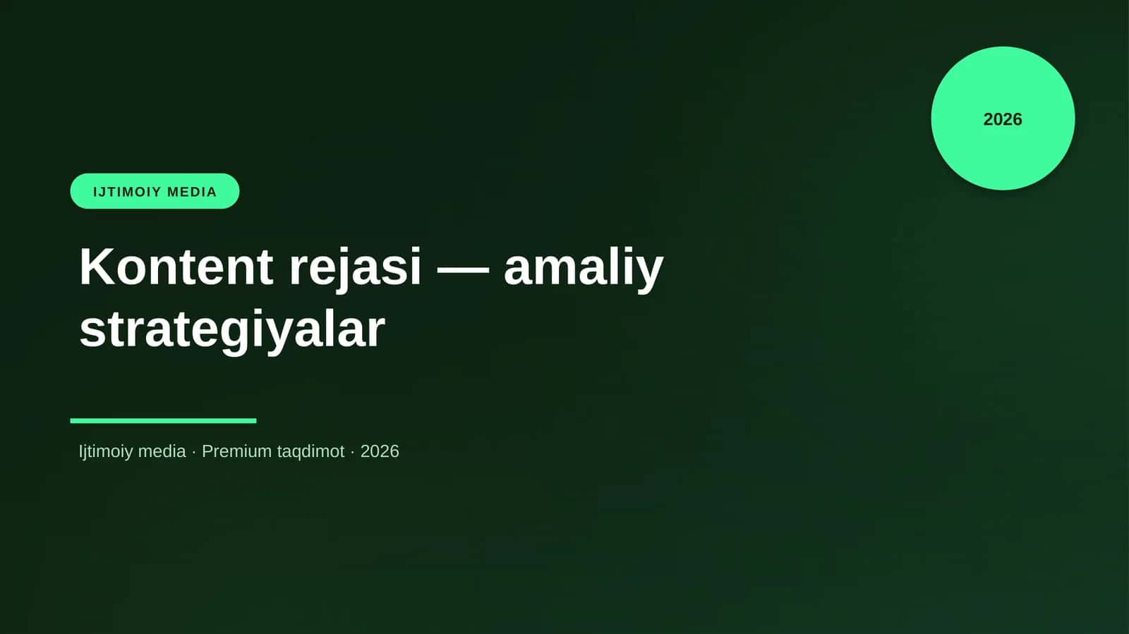 Kontent rejasi — amaliy strategiyalar