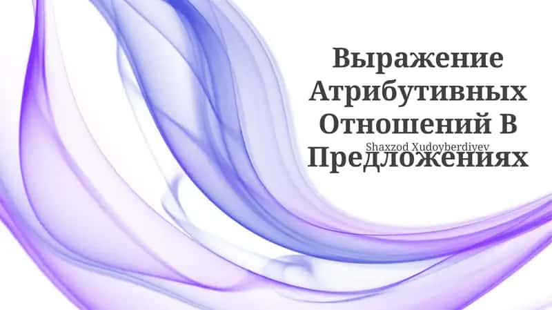 Выражение Атрибутивных Отношений В Предложениях