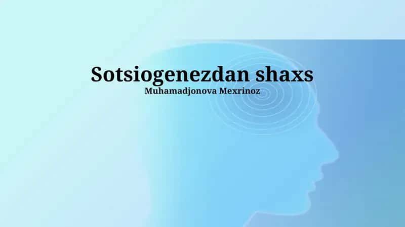 Sotsiogenezdan shaxs