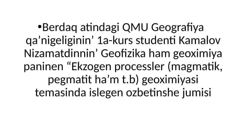 Berdaqatindagi QMU Geografiya