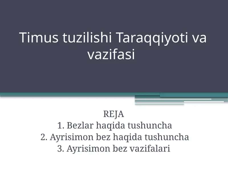Ayrisimon bezlar haqida tushuncha