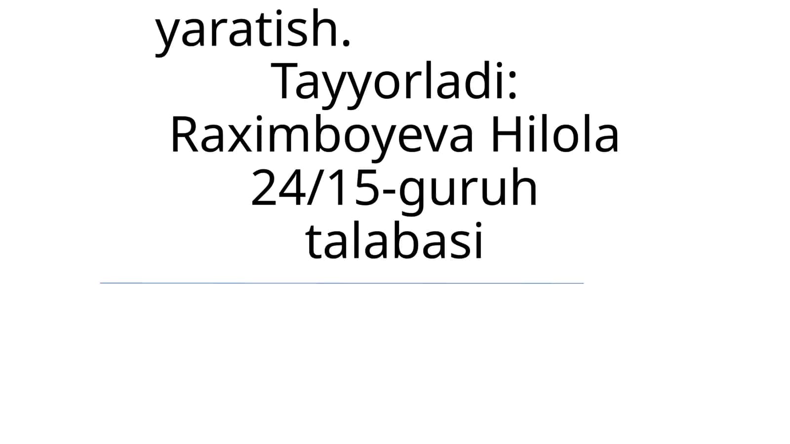 Animatsion lavhalar yaratish